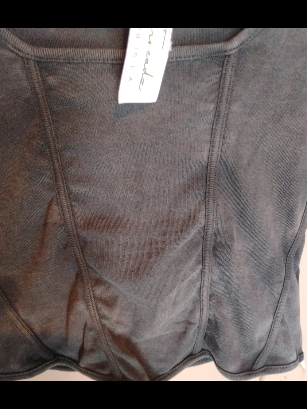 Universal Thread Size M Black Long-Sleeve Square Neck Top NWT